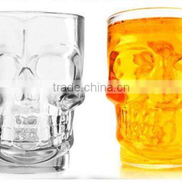 High Clear skull glass mug skull beer stein