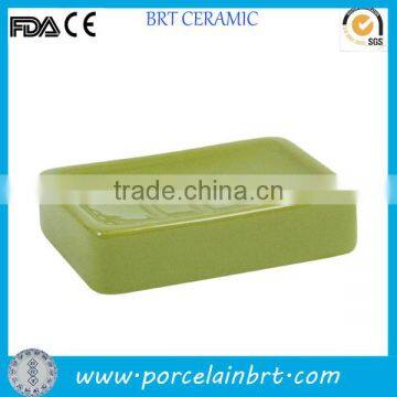 Eco-friendly green rectangular Ceramic Soap Holder