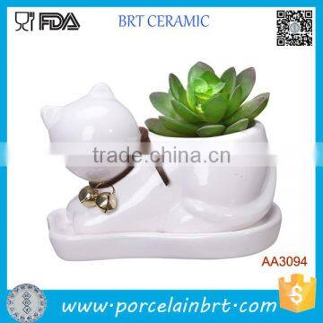 Cat Shape Decorative Planter Ceramic Succulent Pots