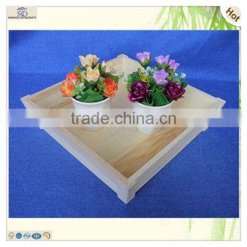 Customized Vegetable Fruits Storage Serving Plain Wood Tray photo-6