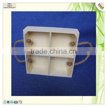 Hotel Restaurant Unfinished Mini Euro Square Wooden Pallet Tray photo-4