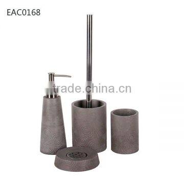 Acid proof concrete soap dispenser water proof bathroom accessories set with soap dispenser and tooth cup holder