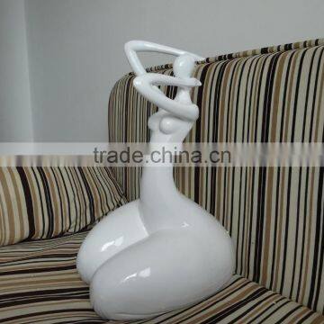 Abstract Modern Style White Fiberglass/Resin Nude Fat Woman photo-3