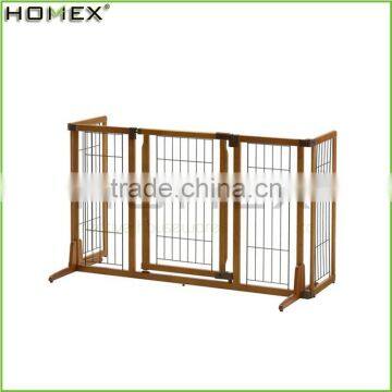 Wood Pet Gate Large Pet Fence w Pet Door Homex_BSCI Factory