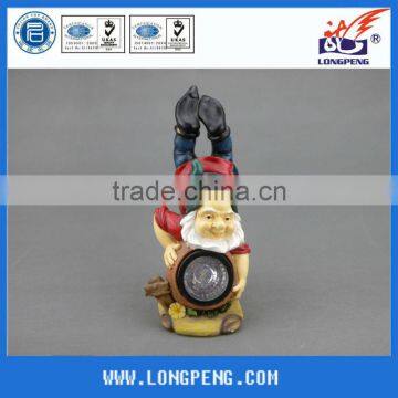 Chines Supplier Resin Solar Light Garden Lawn Dwarfs,Garden Gnome With Solar Light