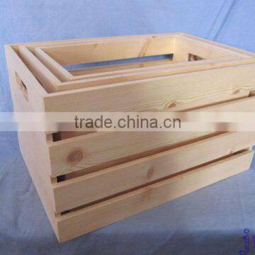 Nature color pine wood crates wholesale