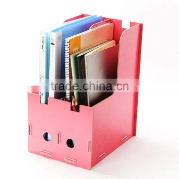 Cosmetics Storage Box DIY Desktop Storage Box Creative Wood Folder Decorative File Folder Box photo-2