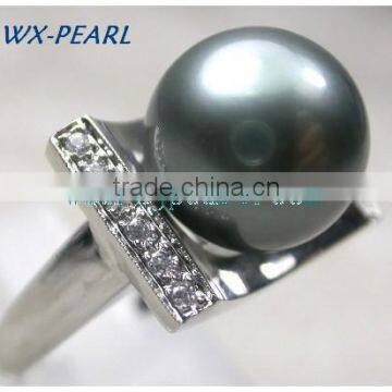 Diamond Setting Peacock Green Seawater Ring photo-2