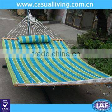 green stripe with cotton mat hammock with press stud outdoor enjoy sunshine