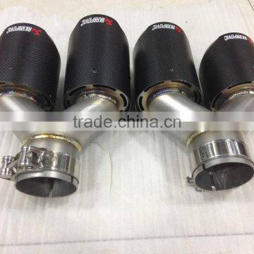 New Style Akrapovic Exhaust Muffler Tip Universal Double End Pipe Carbon Fiber Universal Exhaust Tips photo-3