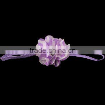 Fabric Chiffon Flower Headband With Pearl Beads Center for Kids Hair Accessories photo-5