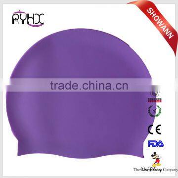 Customized Logo 100% Silicone Swimming Cap With Adult and Kid Size photo-2