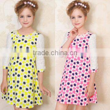 children fancy dress with floral pattern/children girl dress