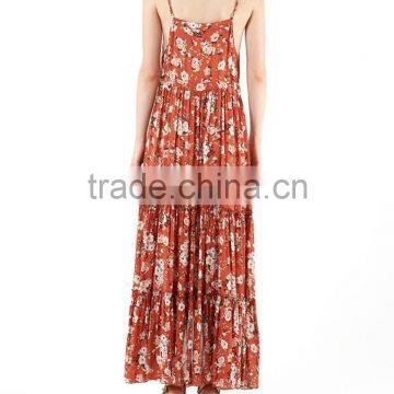 Gypsy Long Dress Chiffon New Style Women Maxi Dress With Full Tiered Skirt HSd5174 photo-4