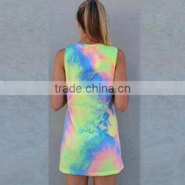 2016 Vestidos Watercolor Print Dresses Pencil Women Dress Summer Dresses photo-2