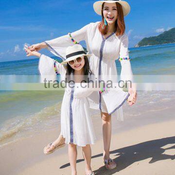 Good quality fashion low quantity dress manufacture mum daughter matching dress