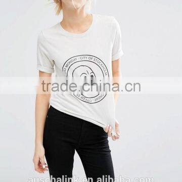 lady custom cheap fashion skull logo t shirt made in china