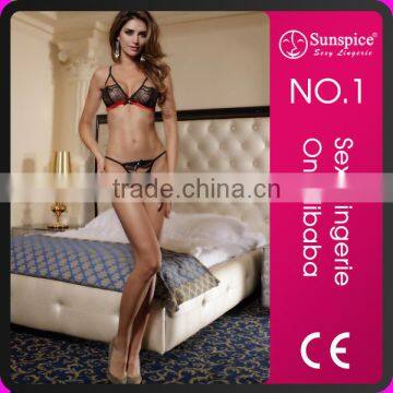 Wholesale Women Secretary Black Red Lace Erotic Lingerie