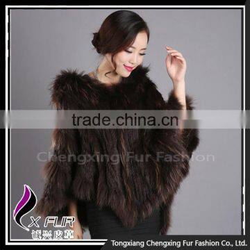 CX-B-95A Wholesale Elegance Real Rabbit Fur Poncho Shawl / Jacket / Coats photo-3