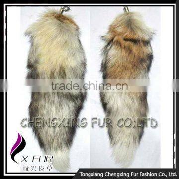 CX-R-05 Promotional Key Chain Natural Color Fancy Fox Fur Tail Key Ring photo-4