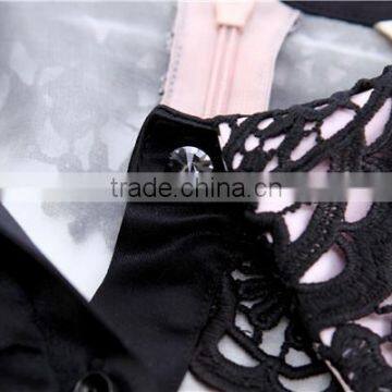 New Long-sleeved Black Lace Stitching Fluffy Skirt Fashion Dress Women's Clothing Imported From China photo-4