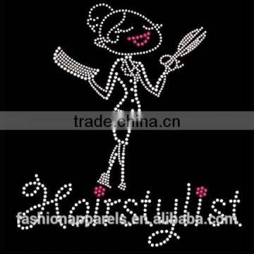 Uniflying Latest Fashion Comb Scissors Dryer Hairdresser Iron on Rhinestone Sheets photo-3