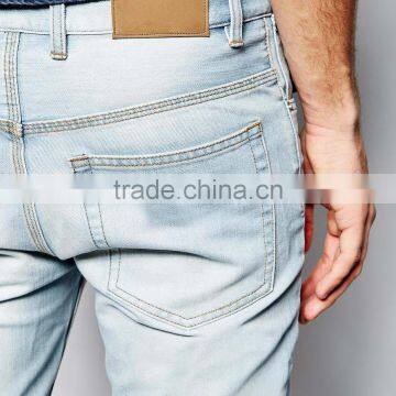 Great Quality Blank Ice Blue Jeans Wholesale From HOYUGO photo-3