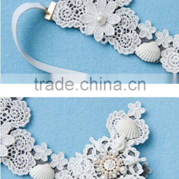 Europe Baroque Pearl&shell Hair Band,big Crown Bride Hair Hoop,lace Wedding Jewelry Hair Accessories photo-5