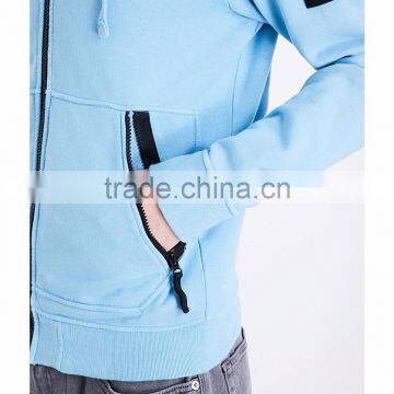 Embroidered Hoodies Patch On Sleeve Private Brands Label Custom Outside Exposed Zip 100% Cotton Flece