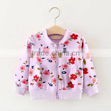 Zm40658b Baby Girls New Design Soft Coat Children Printed Cotton Jackets photo-3