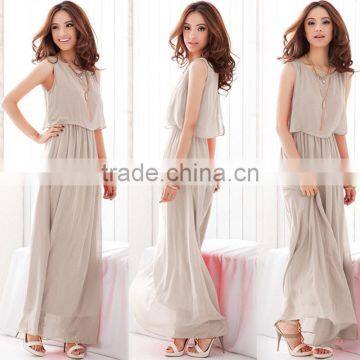 High Quality Long Elegant Chiffon Dress Seaside Beach Long Maxi Dress photo-5