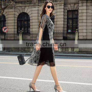 Z&M Women's 2017 New Fashion dress women Silk dress Dress dress