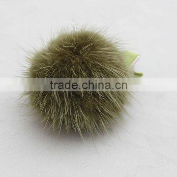 Myfur Individual Packing Girls Hair Accessory Mink Fur Pompom Hairpin photo-2