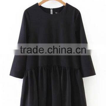 Runwaylover EY2367B 2017 Ladies Nine Point Sleeve Pure Color Blouse photo-3