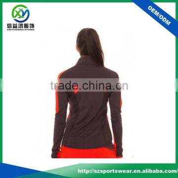 OEM Half Zip Contrast Color Splicing Polyester Cotton Women Golf Jacket photo-4