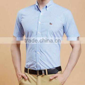 Short Sleeve Shirt Cotton Summer Youth Contracted Texture Plaid Shirt English Cultivate One's Morality With Big Yards photo-4