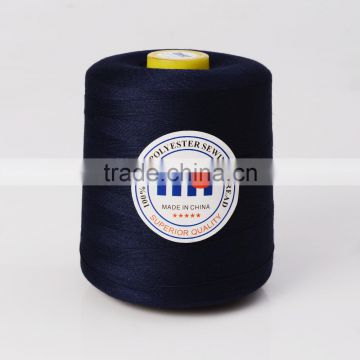 High quality 100% spun black polyester sewing thread 40/2 5000 yards