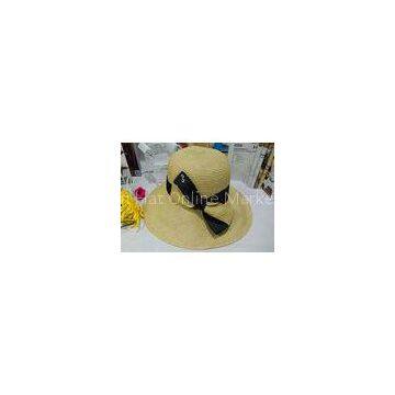 Fashion Womens Sun Hats With Bowknot Flower , Leisure Wide Brim Sun Hat