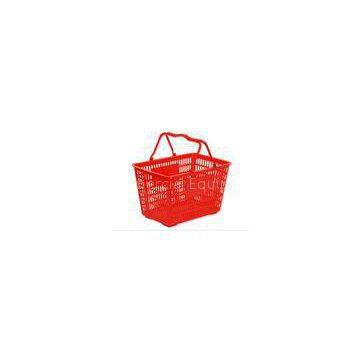 Rectangular Plastic Hand Shopping Basket Hollow - out Double Handle