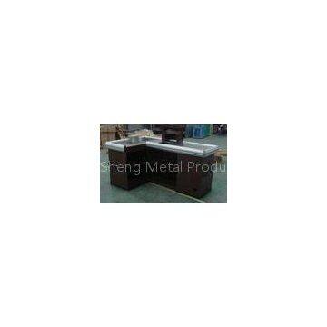 Customized Hyper Market Cashier Counter Desk With PVC Angle