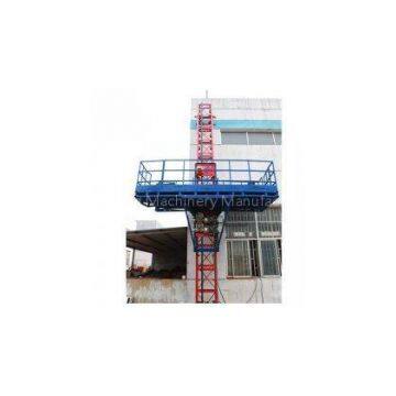 Custom Red Single Lifting Mast Climbing Work Platform for Building Cleaning Maintenance