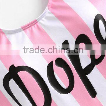 Custom Logo Swimwear Bikini Stripe Sublimation Print Halter One Piece Swimsuits photo-3