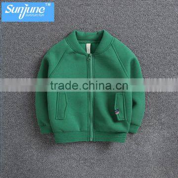 High Quality 100% Cotton Zip up Children Fleece Jacket photo-2