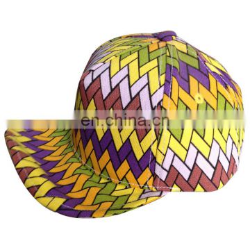 Short bill plain lattice striped 5 panel baby hat snapback cap wholesale