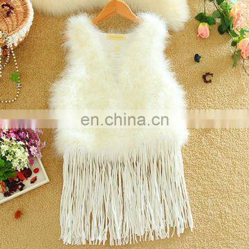 Real turkey feather hair fur vest/gilet winter fur waistcoat for ladies