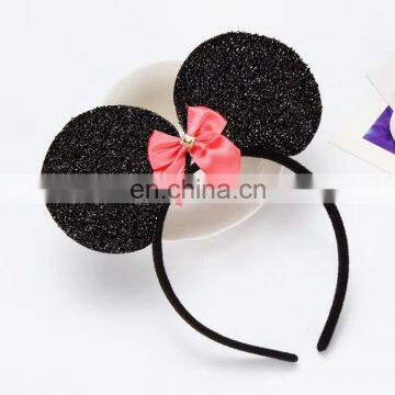 Hotest Cute glitter big ear and bowknot 1cm thin Headband for kids