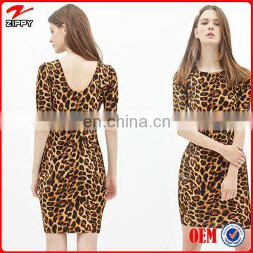 2014 summer dress latest design Leopard printing Bodycon Dress for women