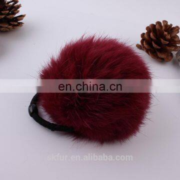 Factory Wholesale Baby Elastic Hair Rubber Ring With Fur Ball for Girls and Women photo-3