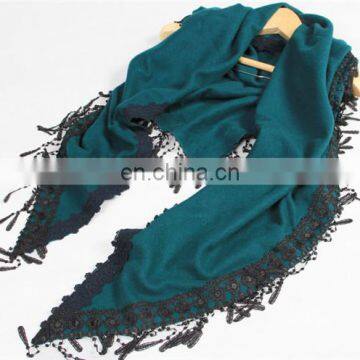 inner mongolia manufacturer winter fashion women triangle plain cashmere scarf pashmina shawl