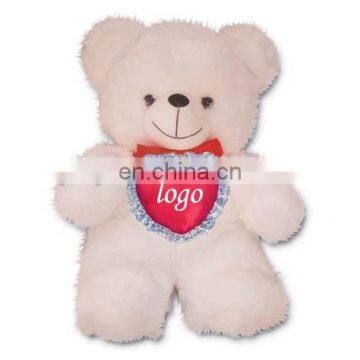 Valentine pink heart teddy bear print logo teddy bear